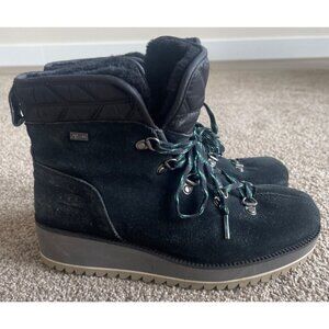 UGG Birch Waterproof Black Suede Wool Wedge Snow Shoes Boots Womens 7